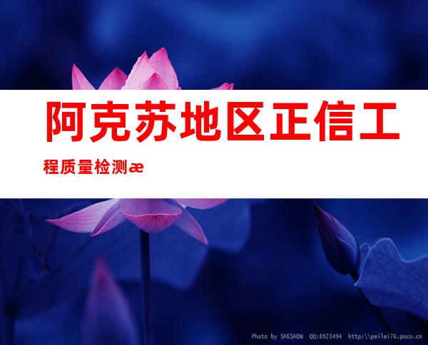 阿克苏地区正信工程质量检测有限责任公司