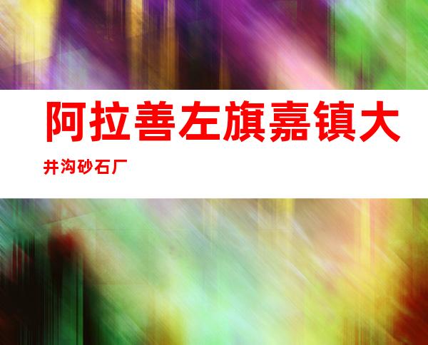 阿拉善左旗嘉镇大井沟砂石厂